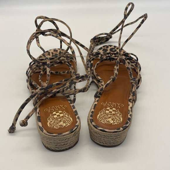 Vince Camuto Prasetta Gladiator Wedge Sandals Size 8 Cheetah Print Leather - Picture 12 of 13